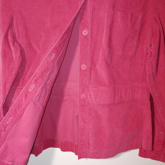 Talbots Collection Stretch Button Front Corduroy Jacket Size 16 Hot Pink Fuchsia - Picture 6 of 8